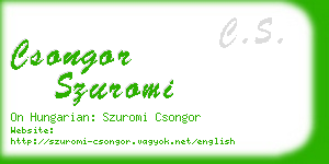 csongor szuromi business card